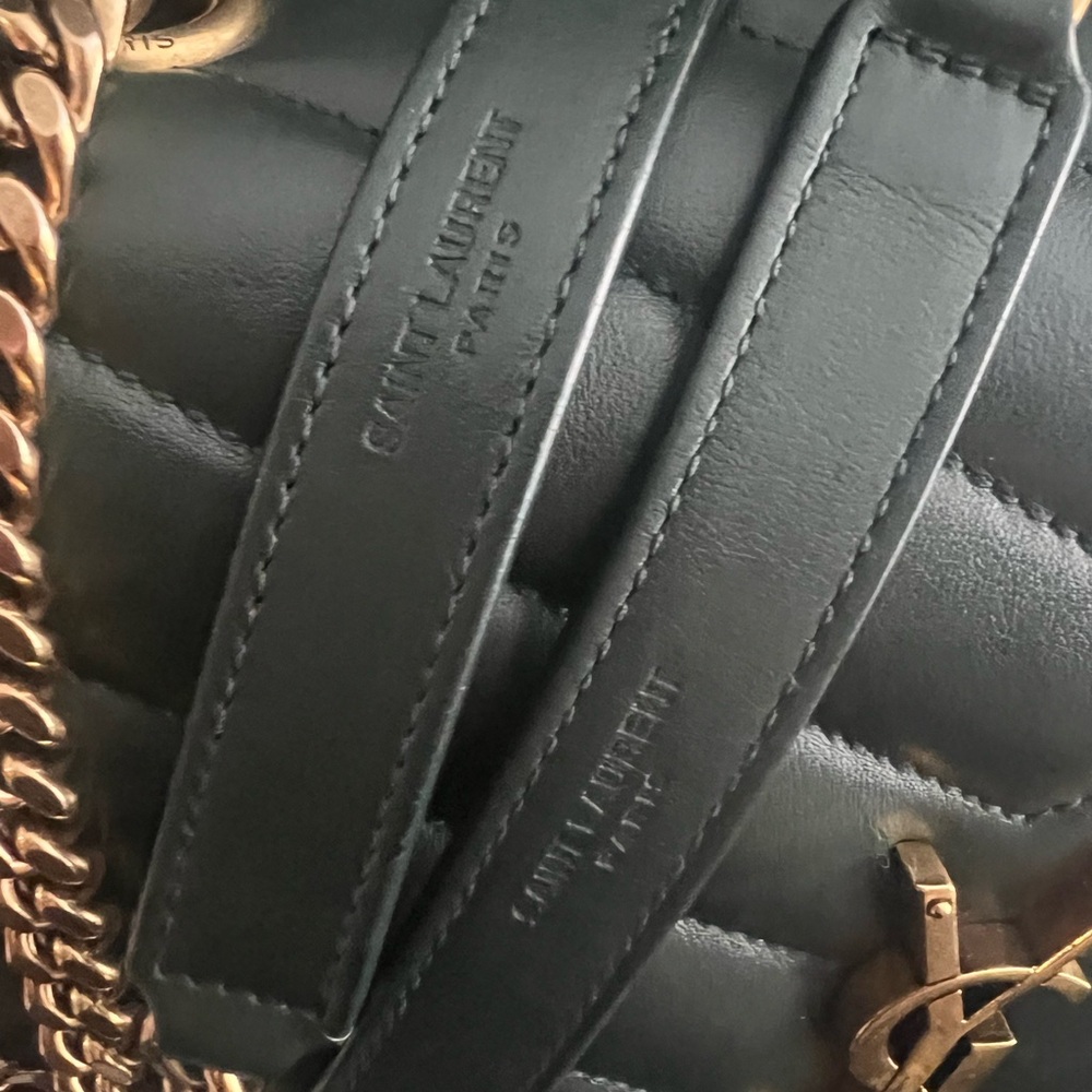 Saint Laurent Green and Gold Quilted Shoulder Bag - Picture 4 of 12